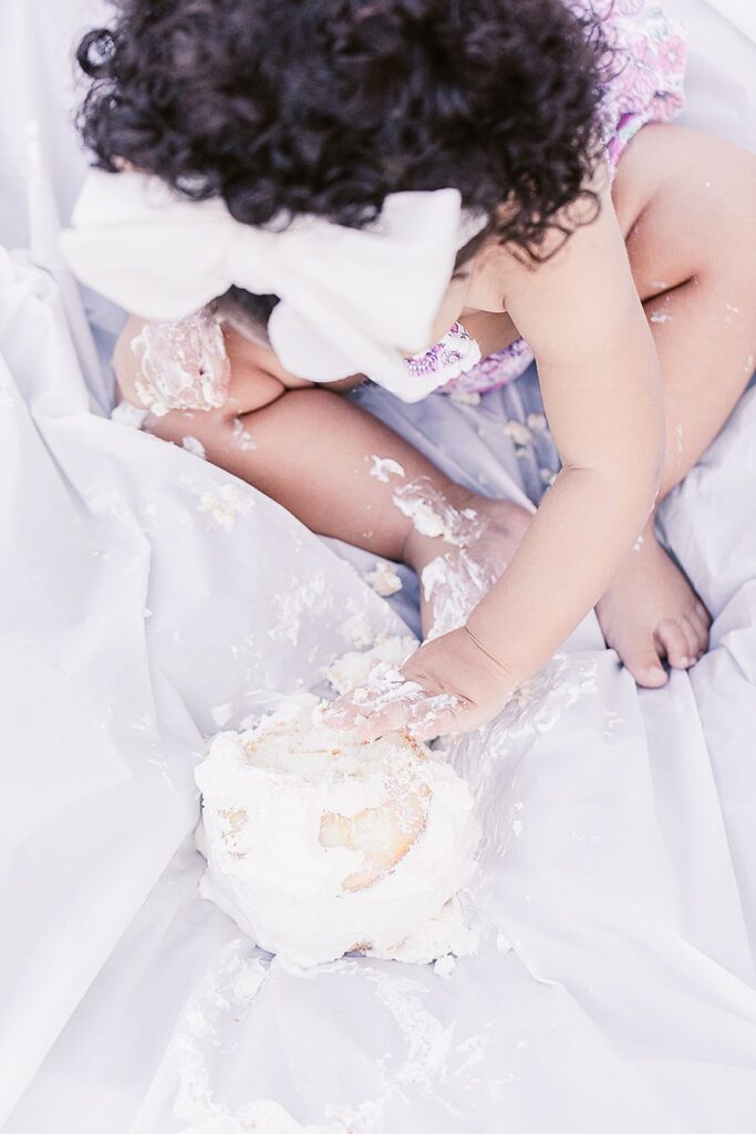 Smash the Cake Session to Celebrate a First Birthday; Clara Farag Photography; natural light photographer Raleigh, NC;