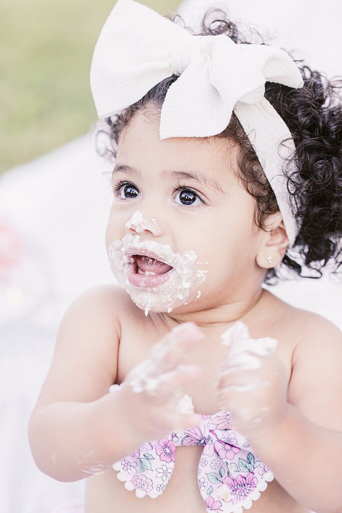 Smash the Cake Session to Celebrate a First Birthday; Clara Farag Photography; natural light photographer Raleigh, NC;