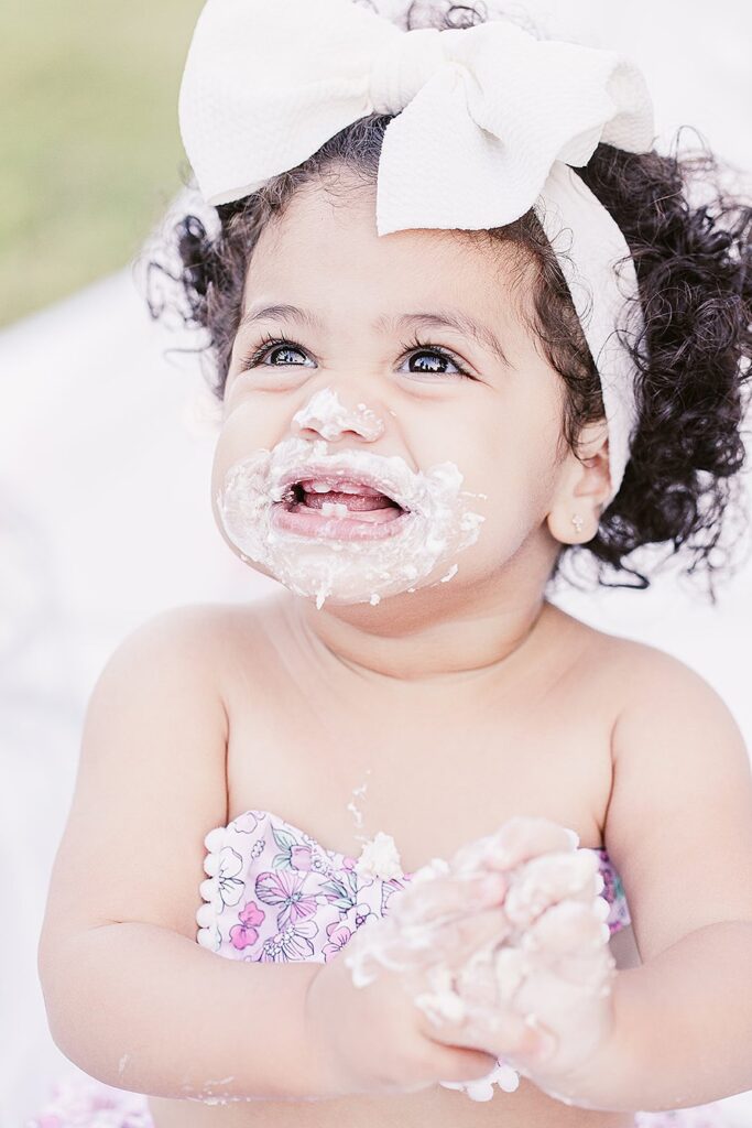 Smash the Cake Session to Celebrate a First Birthday; Clara Farag Photography; natural light photographer Raleigh, NC;