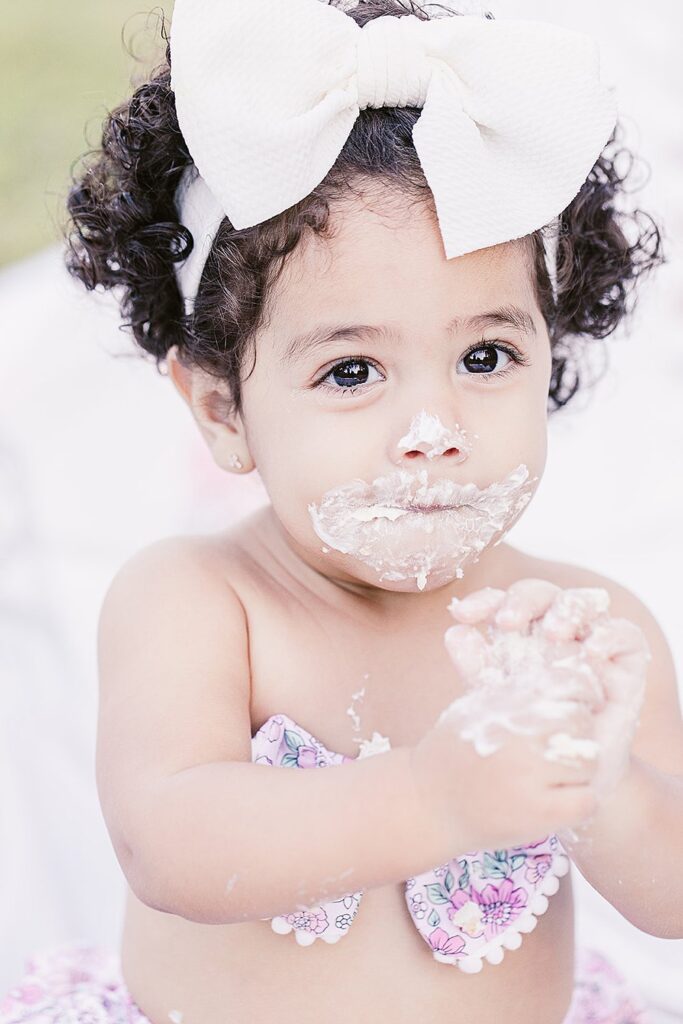 Smash the Cake Session to Celebrate a First Birthday; Clara Farag Photography; natural light photographer Raleigh, NC;